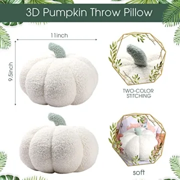 Queekay 2 Pcs Pumpkin Pillow Set for Home Decoration