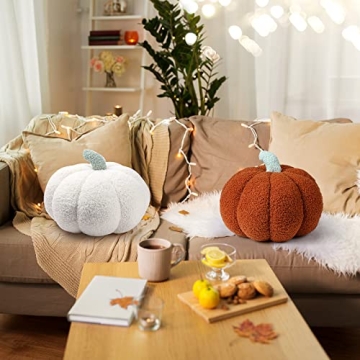 Queekay 2 Pcs Pumpkin Pillow Set for Home Decoration