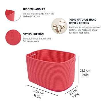 Stylish OrganiHaus Coral Storage Basket for Chic Organizing