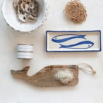 Creative Co-Op Whale Shaped Serving Board for Entertaining