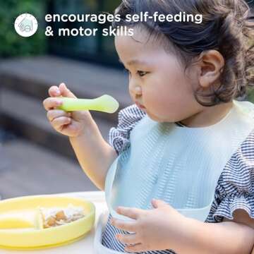 Olababy Soft-Tip Training Spoon for Baby Weaning 2-Pack