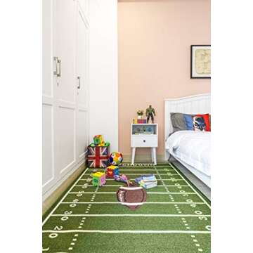 Football Ground Play Area Rug for Kids | Safe & Fun