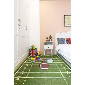 Football Ground Play Area Rug for Kids | Safe & Fun