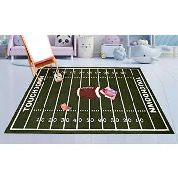 Football Ground Play Area Rug for Kids | Safe & Fun