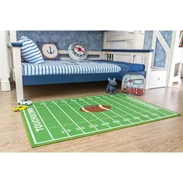 Football Ground Play Area Rug for Kids | Safe & Fun