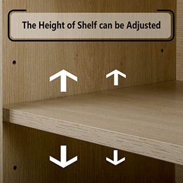 Modern Wood Entryway Storage Cabinet with Adjustable Shelves