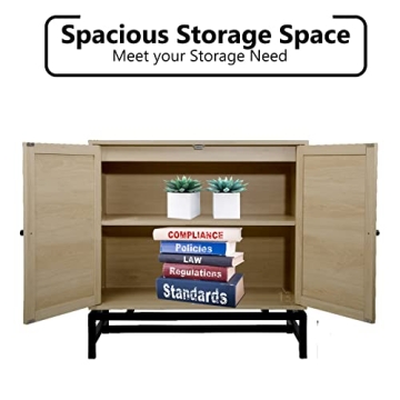 Modern Wood Entryway Storage Cabinet with Adjustable Shelves