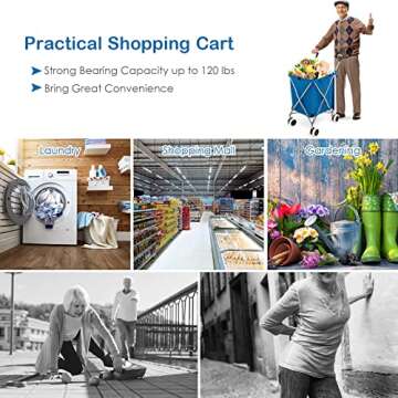 Goplus Folding Grocery Shopping Cart with Wheels