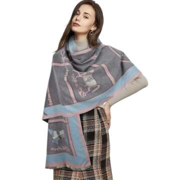 EXTREE Scarfs for Women Pashmina Silky Shawl Wrap for Evening Dressing Blanket Open Front Poncho Cap...