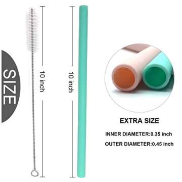 Senneny Set of 6 Silicone Drinking Straws for 30oz and 20oz - Reusable Silicone Straws BPA Free Extr...