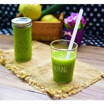 Reusable Silicone Straws Set of 6 BPA Free for Smoothies