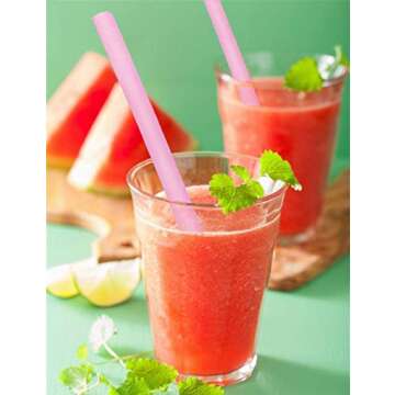 Reusable Silicone Straws Set of 6 BPA Free for Smoothies