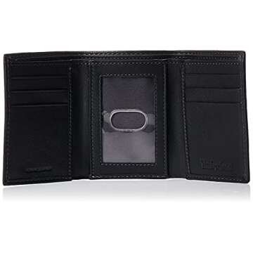 Timberland mens Exclusive Blix Fine Leather Trifold Wallet, Black, One Size US