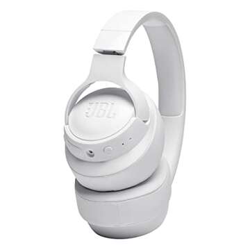 JBL Tune 710BT Wireless Over-Ear Bluetooth Headphones with Microphone, 50H Battery, Hands-Free Calls, Portable (White), Medium