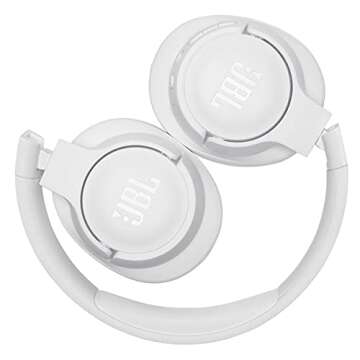 JBL Tune 710BT Wireless Over-Ear Bluetooth Headphones with Microphone, 50H Battery, Hands-Free Calls, Portable (White), Medium