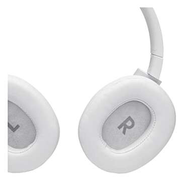 JBL Tune 710BT Wireless Over-Ear Bluetooth Headphones with Microphone, 50H Battery, Hands-Free Calls, Portable (White), Medium