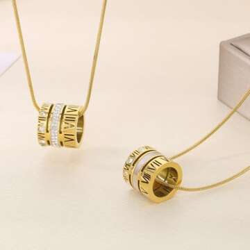Elegant YIKOXI Roman Numeral Necklace for Women