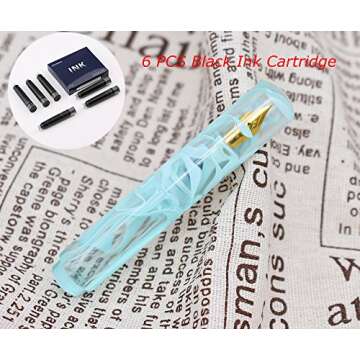MAJOHN Wancai Mini Fountain Pen Ink Transparent Pocket-Size Travel Short Pen Fine Nib 0.5mm Writing ...