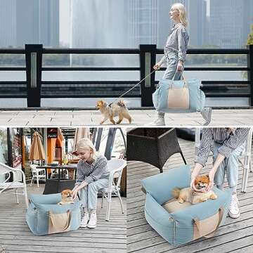 Lesure Dog Car Booster Seat for Small Pets - Light Blue