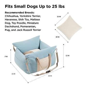 Lesure Dog Car Booster Seat for Small Pets - Light Blue