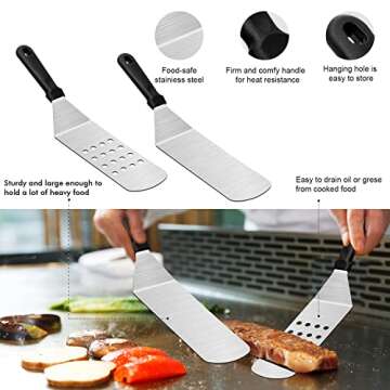 Griddle Accessories for Blackstone, 32 Pcs Grill Accessories Kit Barbecue Tools Set Heavy Duty Spatula Scraper Cleaning Kit Cooking Utensils with Carrying Bag for Outdoor Camping