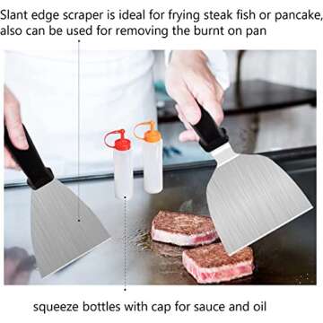 Griddle Accessories for Blackstone, 32 Pcs Grill Accessories Kit Barbecue Tools Set Heavy Duty Spatula Scraper Cleaning Kit Cooking Utensils with Carrying Bag for Outdoor Camping