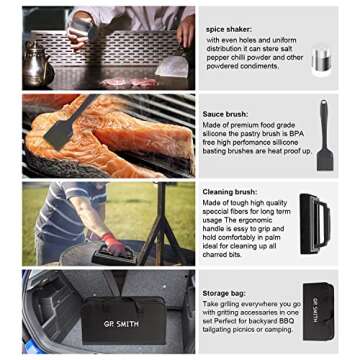 Griddle Accessories for Blackstone, 32 Pcs Grill Accessories Kit Barbecue Tools Set Heavy Duty Spatula Scraper Cleaning Kit Cooking Utensils with Carrying Bag for Outdoor Camping