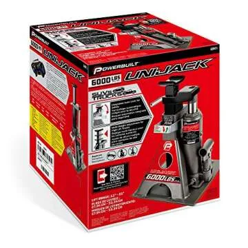 Powerbuilt 3 Ton, Bottle Jack and Jack Stands in One, 6000 Pound Capacity, All-in-One Car Lift, Heavy Duty Vehicle Unijack, Wide Base, 620471