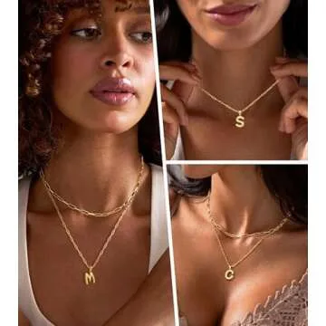 ADOYI Gold Balloon Initial Necklace for Women