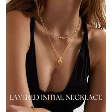 ADOYI Gold Balloon Initial Necklace for Women