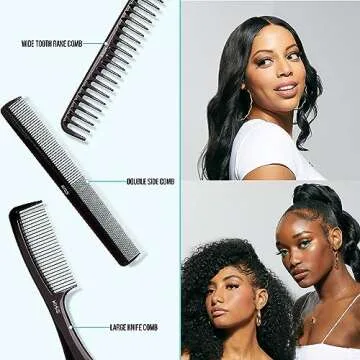 KISS Professional 10-pc Comb Set-Detangle & Style Assortment