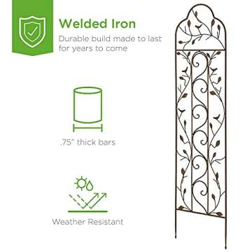 Best Choice Products Iron Arched Garden Trellis
