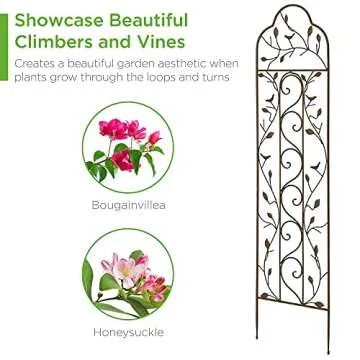 Best Choice Products Iron Arched Garden Trellis
