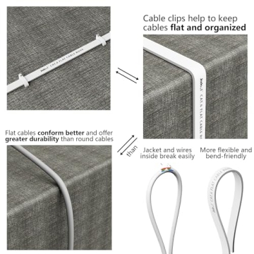 Cat 6 Ethernet Cable 25 ft, Outdoor&Indoor 10Gbps Support Cat8 Cat7 Network, Flat Internet RJ45 LAN Patch Cords, Cat6 Fast Speed Computer Wire with Clips for Router, Modem, PS4/5, Xbox, Gaming, White