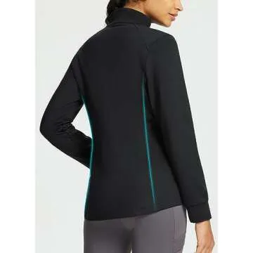 BALEAF Women's Running Winter Jacket Water Resistant Windproof Lightweight Puffer Coat Fall Cold Weather Hiking Golf Casual with Zip Pockets Black M