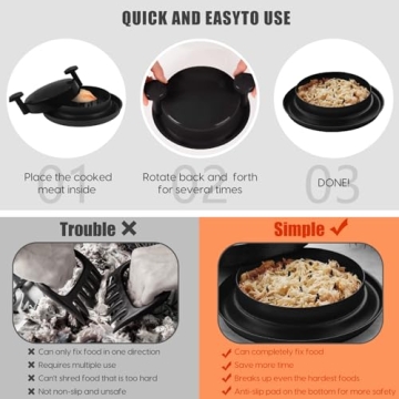 Easy Clean Chicken Shredder Tool with Anti-Slip Handle