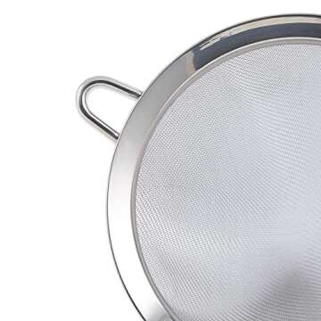 RSVP International Endurance Kitchen Collection Stainless Steel Fine Mesh Conical Sieve/Colander, Mu...