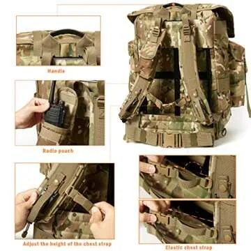 MT Military Alice Pack Army Survival Combat ALICE Rucksack Backpack Multicam