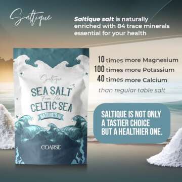 French Grey Coarse from The Celtic Sea 1/2lb- 100% Unrefined Sea Salt Packed with 82 Minerals Helping You Stay Hydrated, Improve Electrolyte Balance, and Optimal Muscle Function - Doctor Recommended
