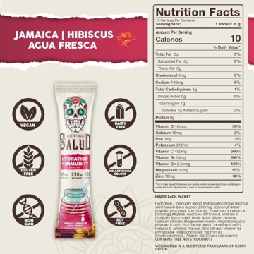 Salud Hydration & Immunity Packets Hibiscus Flavor