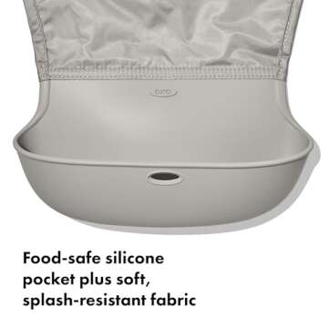 OXO Tot Roll-Up Bib - 2 Pack - Drizzle and Opal