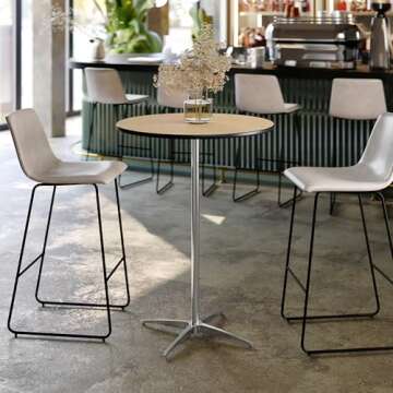 Versatile Flash Furniture Lars 30'' Round Cocktail Table - Stylish & Adjustable for Events