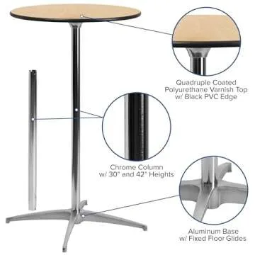 Flash Furniture Lars 30'' Cocktail Table - Adjustable Heights