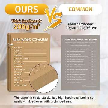 GAMSUNSTAR Baby Shower Games - 50 Fun Word Scramble Cards