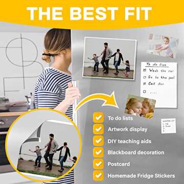 Magnetic Tape Strips with Adhesive Backing - Strong & Cuttable for Fridge & DIY Organization