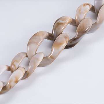 Bocar Statement Chunky Fashion Acrylic Beads Choker Chain Necklace for Women Gifts (NK-10510-Antique White)