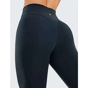 CRZ YOGA Womens Brushed Naked Feeling Workout Leggings 28"- High Waisted Gym Compression Tummy Control Yoga Pants True Navy Small