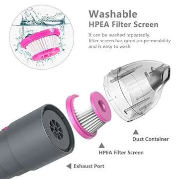 EASYOB Handheld Mini Vacuum Cleaner for All Cleaning Needs