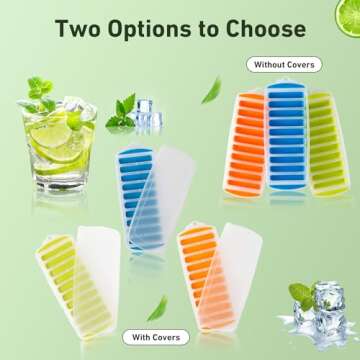 Water Bottle Ice Cube Tray - 3-Piece Quick-Freeze Ice Trays with 10 Ice Cube Slots – Silicone Ice Cube Tray Set Makes 30 Ice Cubes – Ice Cube Tray Silicone Set by Lily’s Home. With Lids