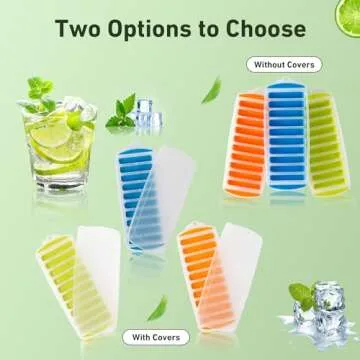 Water Bottle Ice Cube Tray - 3-Piece Quick-Freeze Ice Trays with 10 Ice Cube Slots – Silicone Ice Cube Tray Set Makes 30 Ice Cubes – Ice Cube Tray Silicone Set by Lily’s Home. With Lids